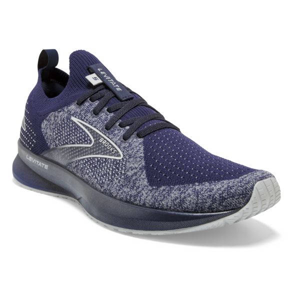 Brooks Levitate StealthFit 5 Men's Road Running Shoes Grey / Navy / White | NZ-452803