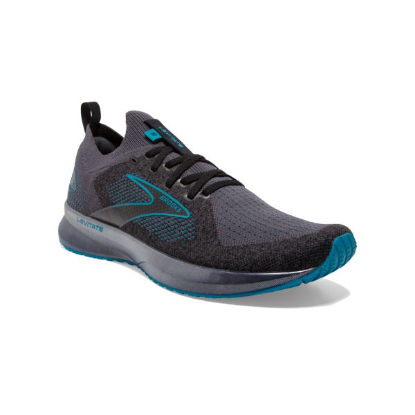 Brooks Levitate StealthFit 5 Men's Road Running Shoes Black / Turquoise | NZ-654938