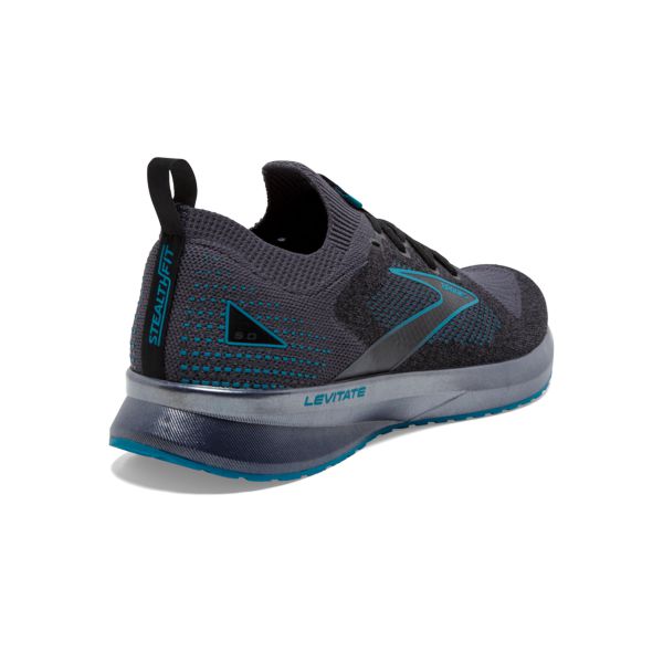 Brooks Levitate StealthFit 5 Men's Road Running Shoes Black / Turquoise | NZ-654938