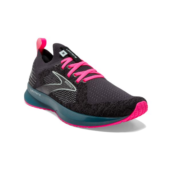 Brooks Levitate StealthFit 5 Women's Road Running Shoes Black / Blue / Pink | NZ-587621