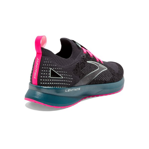 Brooks Levitate StealthFit 5 Women's Road Running Shoes Black / Blue / Pink | NZ-587621