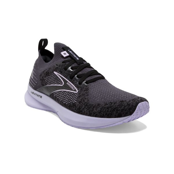 Brooks Levitate StealthFit 5 Women's Road Running Shoes Black / Grey / Purple | NZ-714520