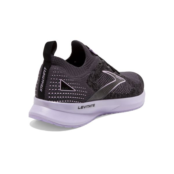 Brooks Levitate StealthFit 5 Women's Road Running Shoes Black / Grey / Purple | NZ-714520