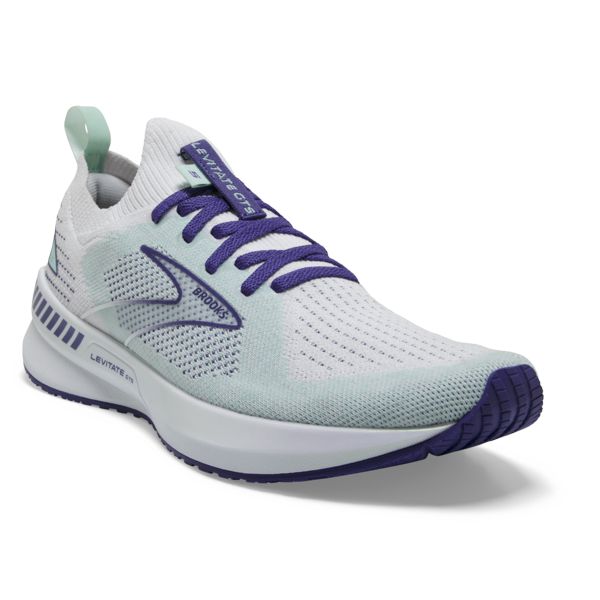 Brooks Levitate StealthFit GTS 5 Women's Road Running Shoes White / Navy / Blue | NZ-91364