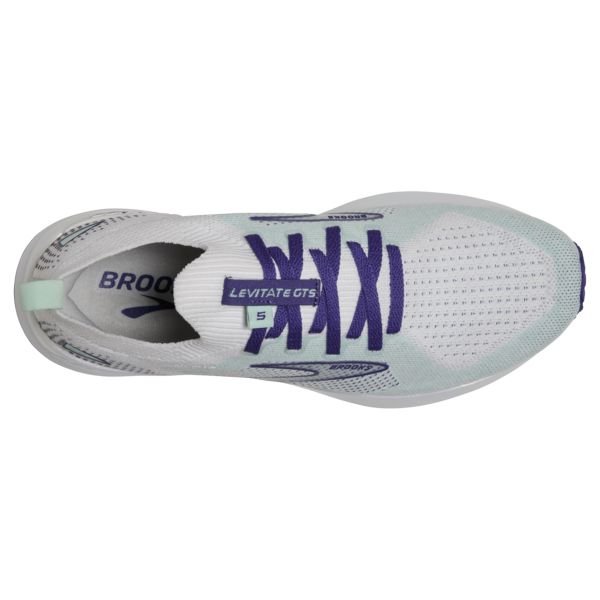 Brooks Levitate StealthFit GTS 5 Women's Road Running Shoes White / Navy / Blue | NZ-91364