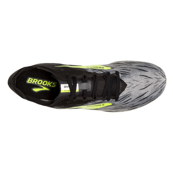 Brooks QW-K v4 Women's Racing Shoes Black / Grey / Yellow | NZ-583102