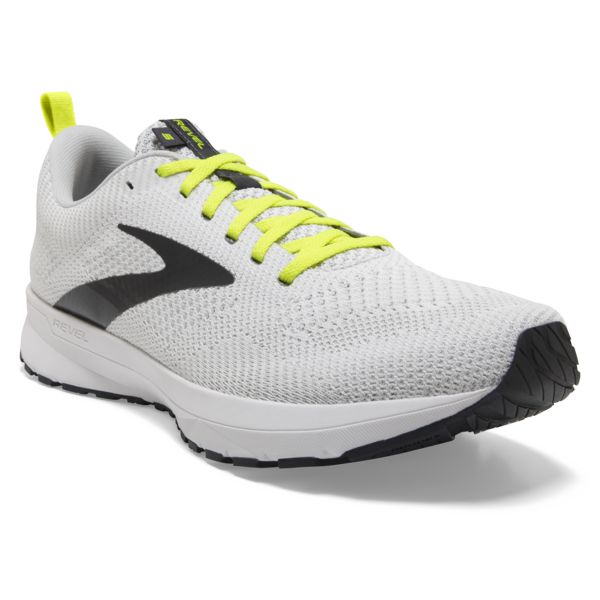 Brooks Revel 5 Men's Road Running Shoes White / Yellow / Black | NZ-215036