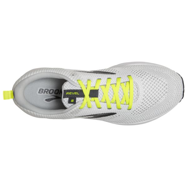 Brooks Revel 5 Men's Road Running Shoes White / Yellow / Black | NZ-215036