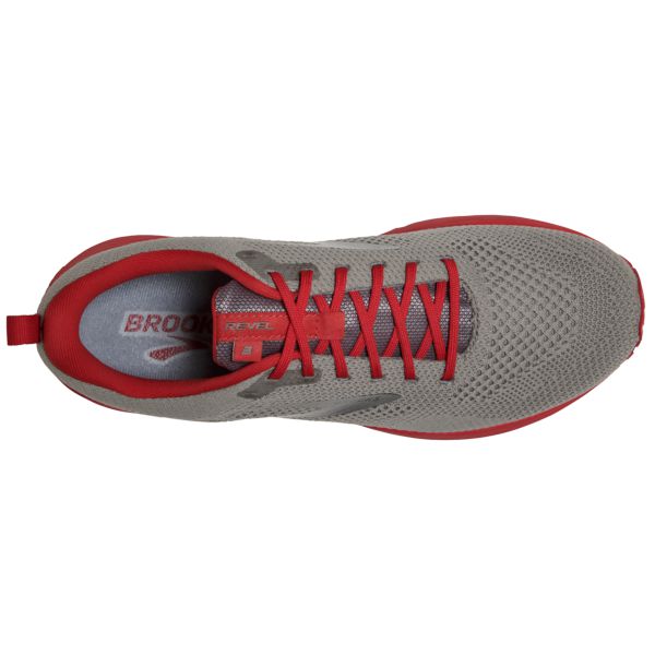 Brooks Revel 5 Men's Road Running Shoes Grey / Silver / Red | NZ-251034