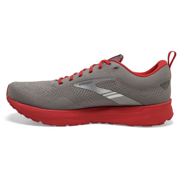 Brooks Revel 5 Men's Road Running Shoes Grey / Silver / Red | NZ-251034