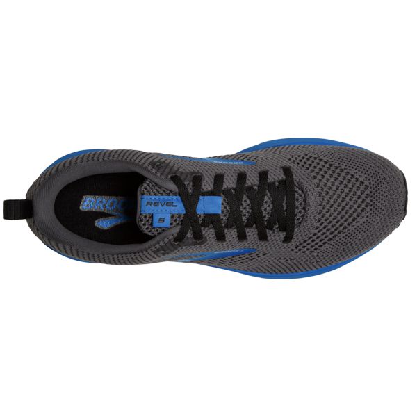 Brooks Revel 5 Men's Road Running Shoes Black / Grey / Blue | NZ-532698