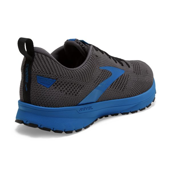 Brooks Revel 5 Men's Road Running Shoes Black / Grey / Blue | NZ-532698