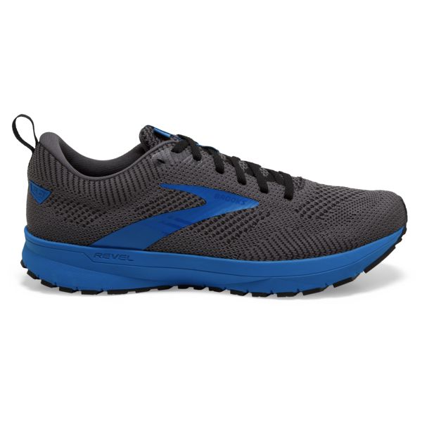 Brooks Revel 5 Men\'s Road Running Shoes Black / Grey / Blue | NZ-532698