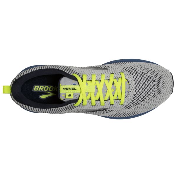 Brooks Revel 5 Men's Road Running Shoes Grey / Yellow / Blue | NZ-739824