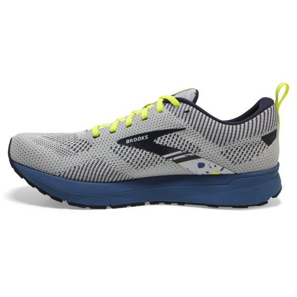 Brooks Revel 5 Men's Road Running Shoes Grey / Yellow / Blue | NZ-739824