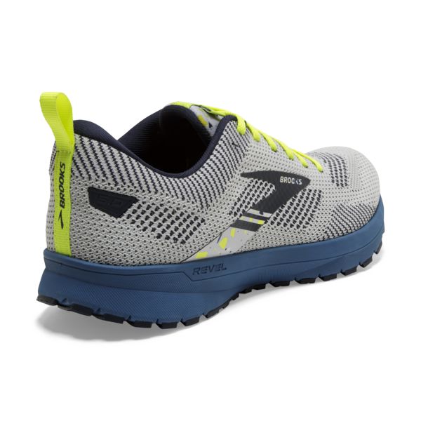 Brooks Revel 5 Men's Road Running Shoes Grey / Yellow / Blue | NZ-739824