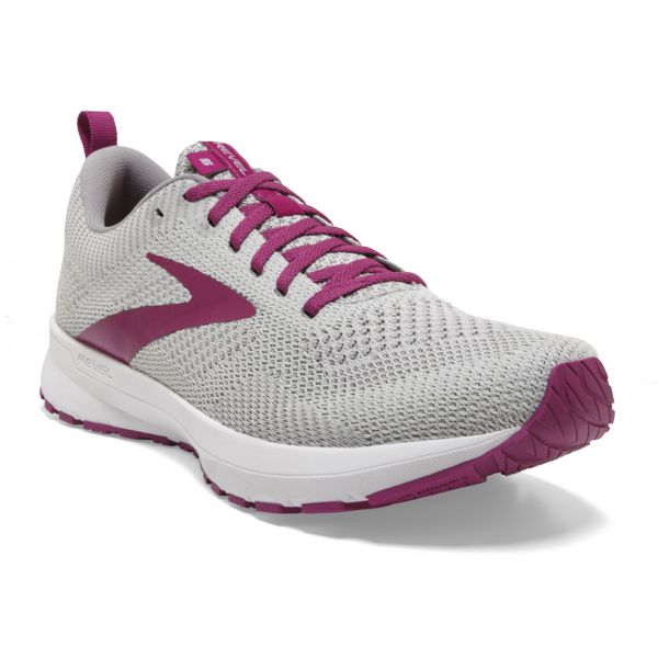 Brooks Revel 5 Women's Road Running Shoes Grey / Purple / White | NZ-506231