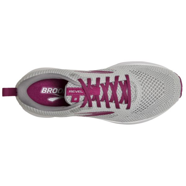 Brooks Revel 5 Women's Road Running Shoes Grey / Purple / White | NZ-506231