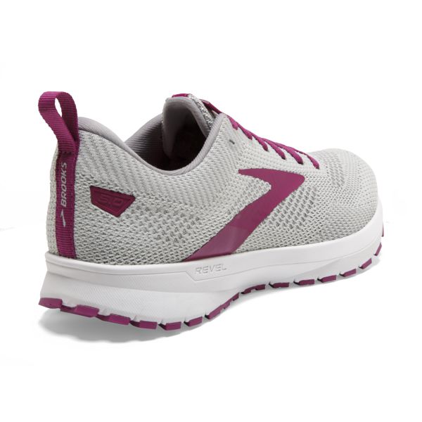 Brooks Revel 5 Women's Road Running Shoes Grey / Purple / White | NZ-506231