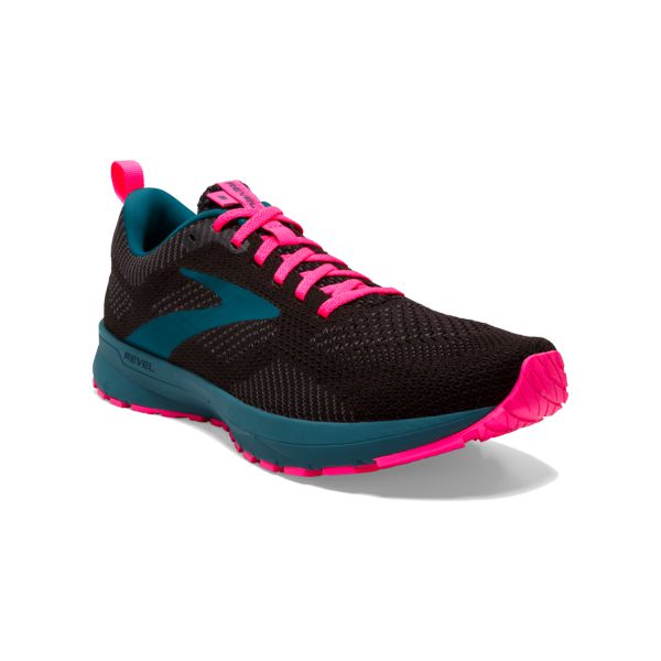 Brooks Revel 5 Women's Road Running Shoes Black / Blue / Pink | NZ-54178