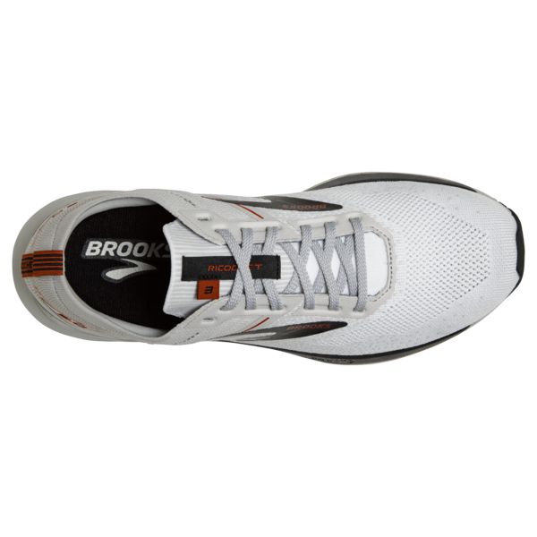 Brooks Ricochet 3 Men's Road Running Shoes White / Grey / Orange | NZ-247136