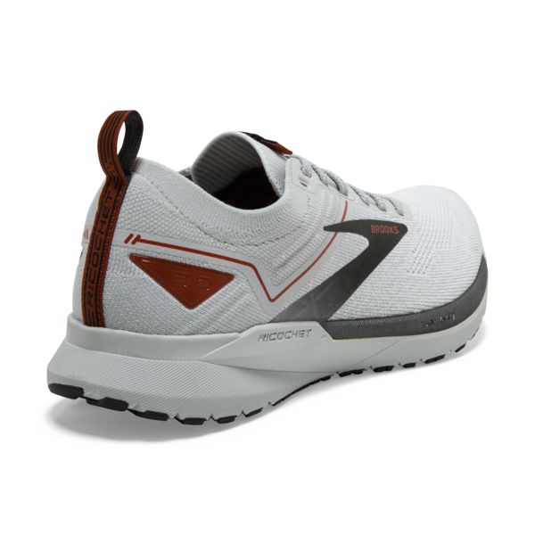 Brooks Ricochet 3 Men's Road Running Shoes White / Grey / Orange | NZ-247136