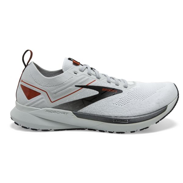 Brooks Ricochet 3 Men\'s Road Running Shoes White / Grey / Orange | NZ-247136