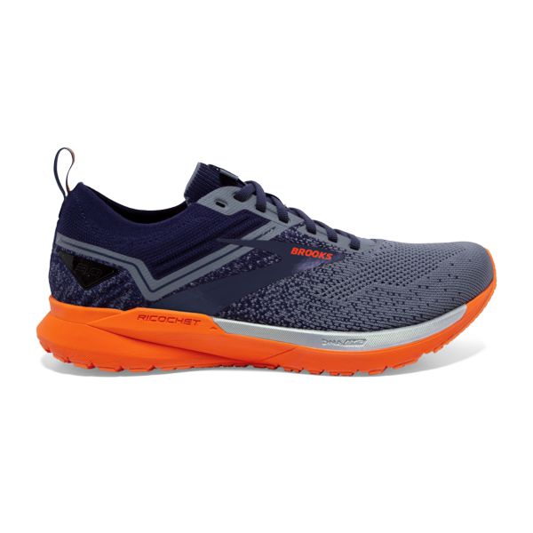 Brooks Ricochet 3 Men\'s Road Running Shoes Navy / Grey / Orange | NZ-469201