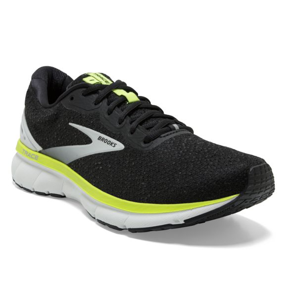 Brooks Trace Men's Road Running Shoes Black / Grey / Yellow | NZ-285179