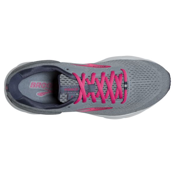 Brooks Trace Women's Road Running Shoes Grey / Pink / White | NZ-721856