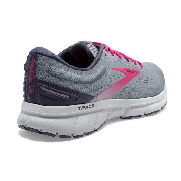 Brooks Trace Women's Road Running Shoes Grey / Pink / White | NZ-721856