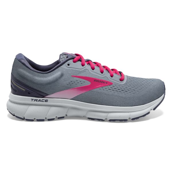 Brooks Trace Women\'s Road Running Shoes Grey / Pink / White | NZ-721856