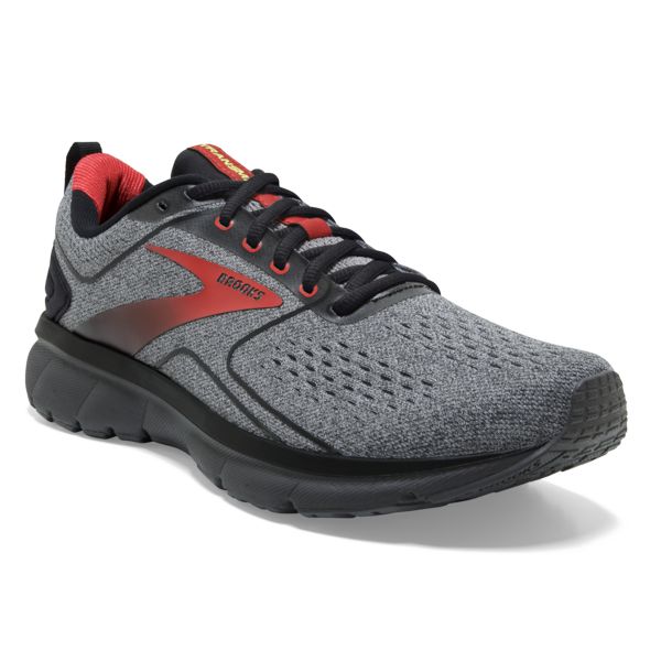 Brooks Transmit 3 Men's Road Running Shoes Grey / Black / Red | NZ-718593