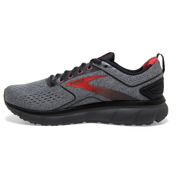 Brooks Transmit 3 Men's Road Running Shoes Grey / Black / Red | NZ-718593